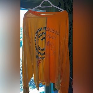Split color long sleeve tshirt